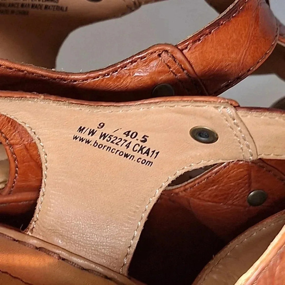 Born Brown/Camel Colored Crown Genuine Leather Wedge Size 9 - Picture 9 of 16